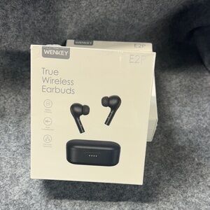 Wenkey True Wireless Earbuds in Blue and wireless charging dock water resist